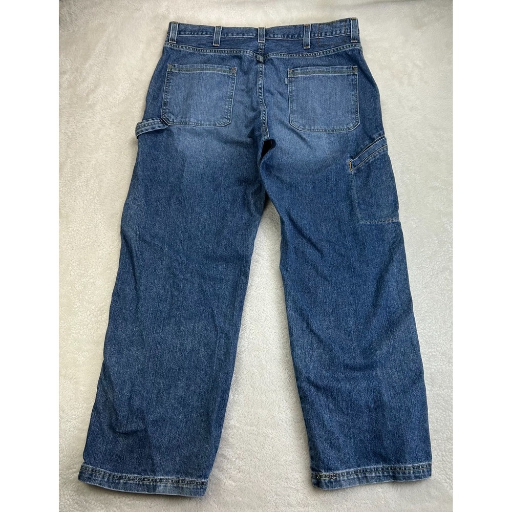 Vintage Levi's SilverTab Carpenter Jeans Mens 38x32 Blue Denim Workwear Pockets - Picture 4 of 16